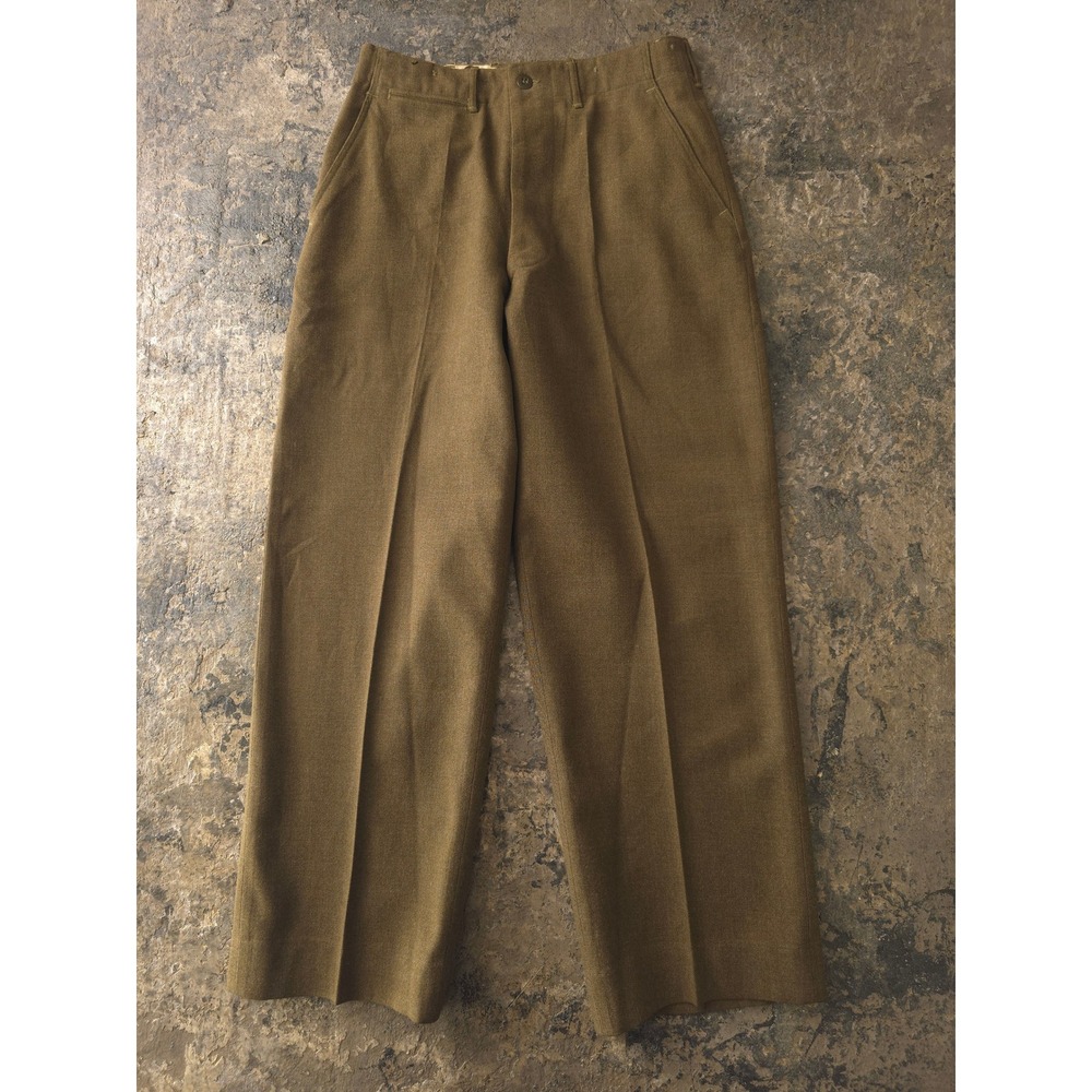 Vintage 1940s US Army Brown Wool Trousers 28x28 WW2 Military Field Pants